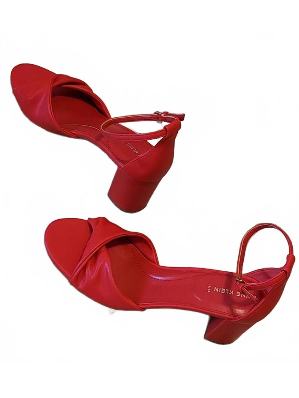 Anne Klein Women's Raider Pump Ankle Strap Red High Heel Fashion Shoes Size 10M